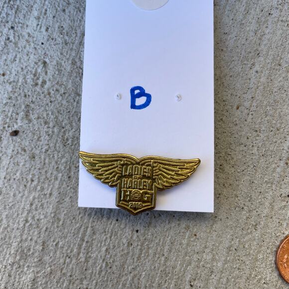 2019 Ladies HOG Harley Davidson Motorcycle Owners Pin Rocker Badge Wings LOH - Picture 3 of 7